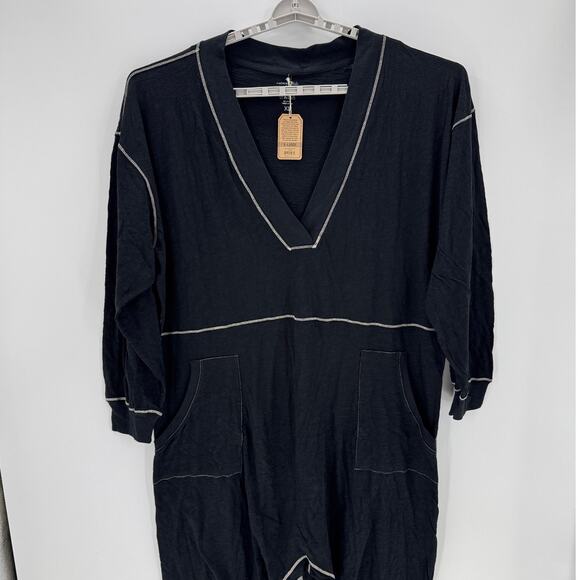 Natural Life Johnnie cotton oversized jumpsuit black size xl casual minimalist - Picture 3 of 8